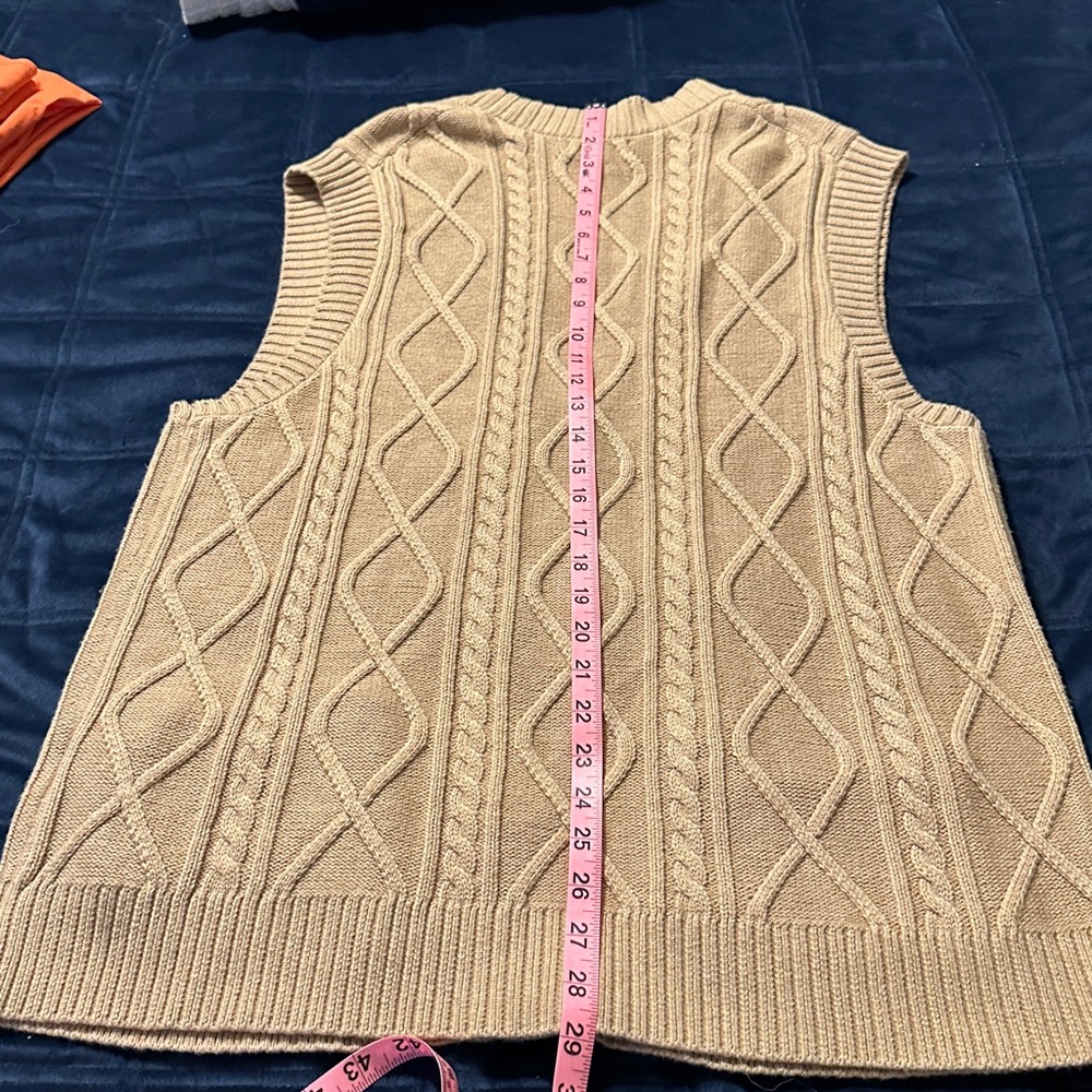 Charter Club Khaki Cable Knit Vest - Picture 6 of 6